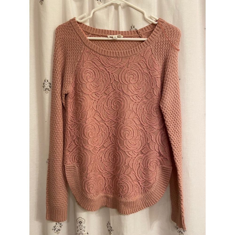 Cute pink sweater!